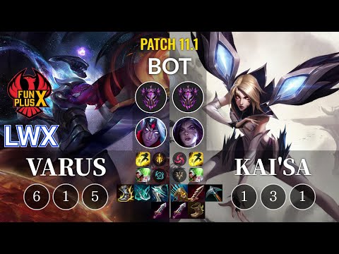 FPX Lwx Varus vs Kai'Sa Bot - KR Patch 11.1