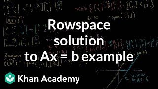 Linear Alg: Rowspace Solution to Ax=b example