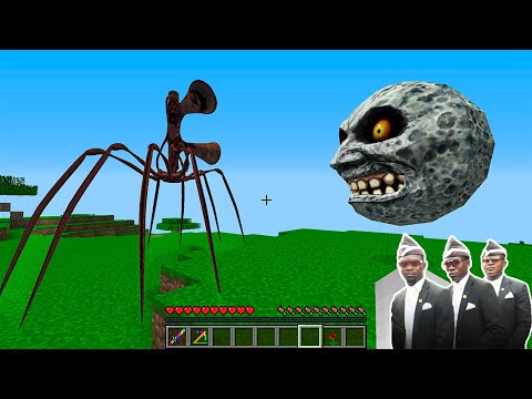 GIANT Spider SIRENHEAD vs SCARY MOON in Minecraft - Coffin Meme