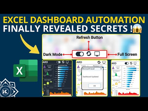 Secret Excel Dashboard Buttons REVEALED 🔥 (🔁 Refresh | 💻 Full Screen | 🌓 Dark Mode)