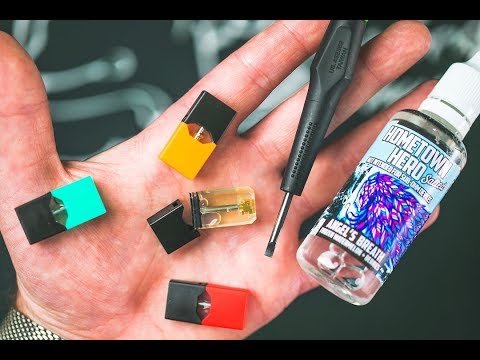 Part of a video titled Easily Refill Your Juul Pods! How to Refill a Juul Pod Tutorial - YouTube