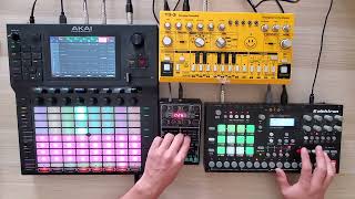 Video thumbnail for Live Industrial Techno // Elektron Analog Rytm / Akai FORCE / Faderfox UC4 @ 145bpm by NONO:machines