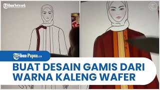 Viral Perempuan Bikin Desain Gamis dari Warna Kaleng Wafer, Ternyata Pernah Jadi Fashion Designer