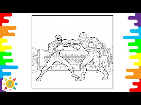 Spider-Man vs Iron Man Boxing Fight | Spider-Man Coloring / Iron Man Coloring  #creativeart