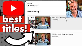 NEW YOUTUBE FEATURE: A/B Title Testing!
