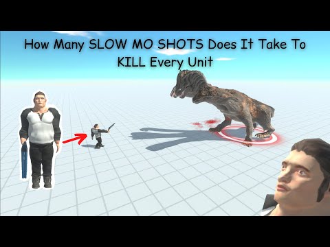 How Many SLOW MO SHOTS Does It Take To KILL Every Unit ARBS |Animal Revolt Battle Simulator
