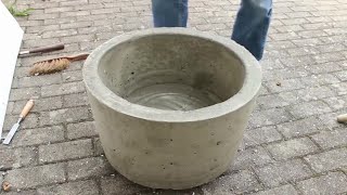 Großer Pflanz-und Blumenkübel aus Beton einfach selber machen-das kann jeder/ DI