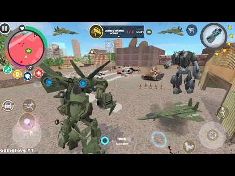 Rope Hero: Vice Town (Transformer Jet Airplane Fight Huge Car Robot) Airports - Android Gameplay HD