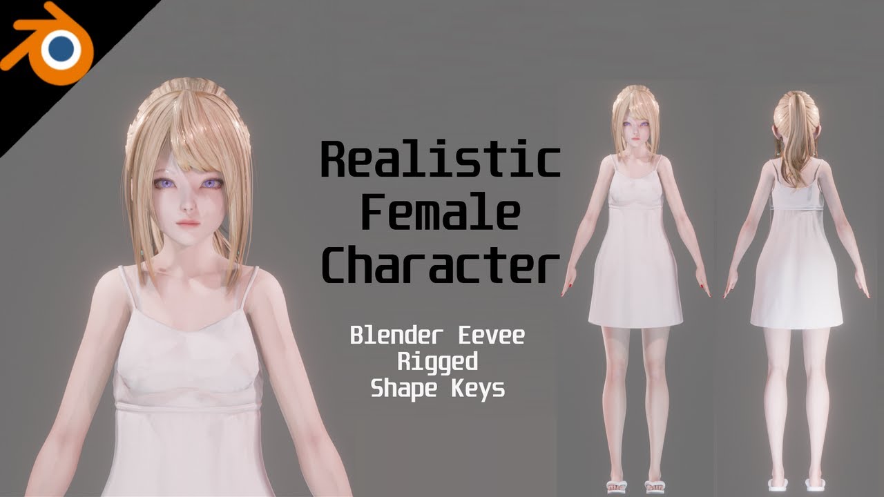 Casual Clothing 0001 - Realistic Female Character - Blender Eevee 3D Model