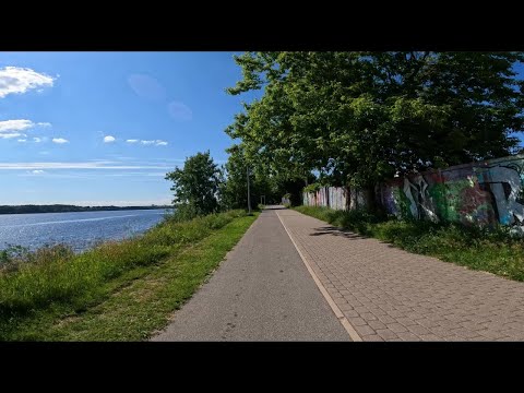 E-scooter ride in Latvia Riga |  Kengarags promenade | 4K | 2022