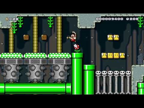 Skewer Sewer by Rjain - SUPER MARIO MAKER - No Commentary 1AG