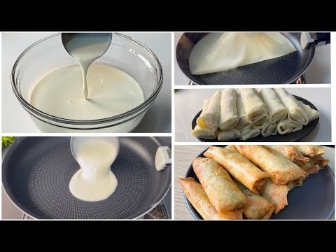 Chicken Spring Rolls with Homemade liquid dough sheets - vegetable chicken spring Rolls