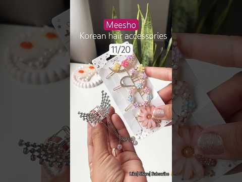Meesho finds korean hair clips #meesho #meeshofinds #korean #hair #cute #unboxing #asmr #homedecor