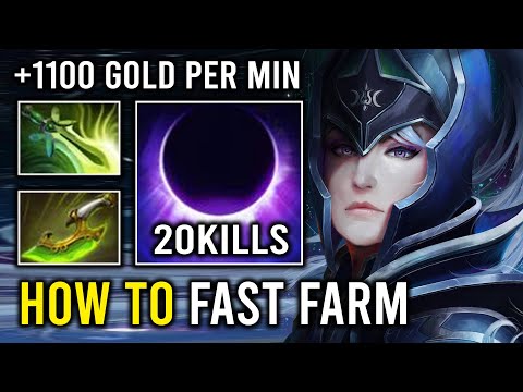 How to Fast Farm Luna 1100 GPM Insane Agility Max Attack Speed Level 30 Carry Dota 2
