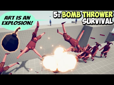 💣5x Bomb Thrower Survival vs Every Faction 5v10 - Totally Accurate Battle Simulator TABS