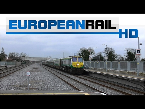 Iarnród Éireann Irish Rail 201 loco 221+ Mark 4 Set 4004 passes Clondalkin / Fonthill Station