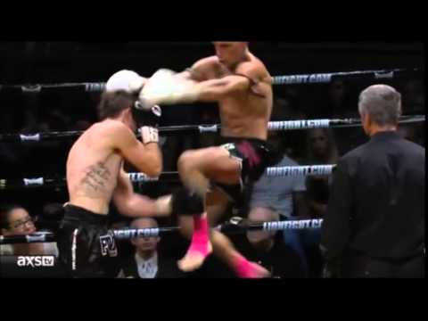Kevin Ross' Jumping Knee against Michael Thompson (Lion fight 16)