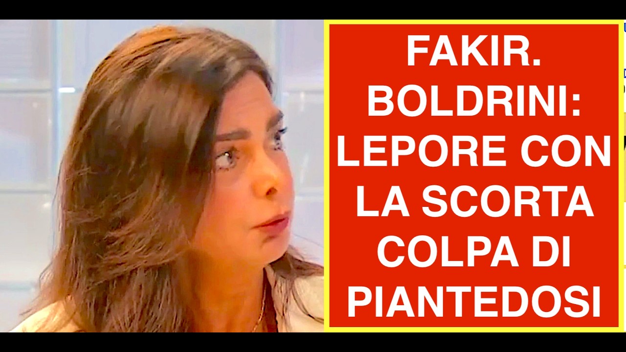 FAKIR. BOLDRINI: COLPA DI PIANTEDOSI SE LEPORE DEVE ANDARE IN GIRO CON LA SCORTA