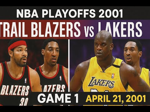 NBA Playoffs 2001 Round 1 Portland Trailblazers vs. Los Angeles Lakers Game 1 Kobe Bryant Full game