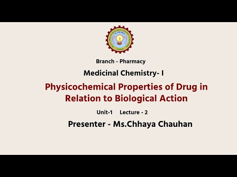 Physicochemical Properties of Drug in Relation to Biological Action Part- II