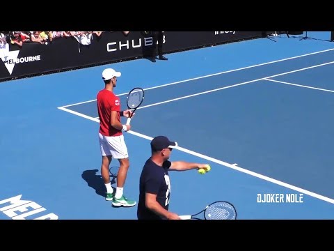 Novak Djokovic Practice Under the Careful Eye of Marian Vajda 2020