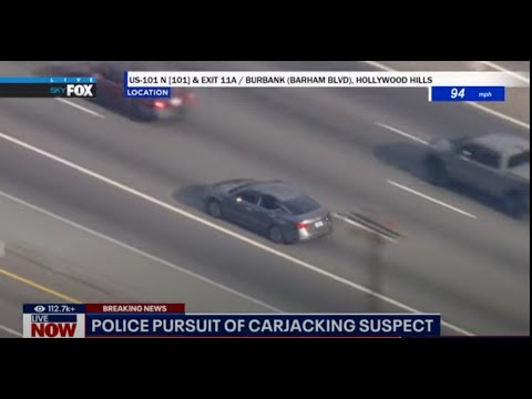 SKYFOX: Police chase of stolen Kia in Hollywood, Los Angeles