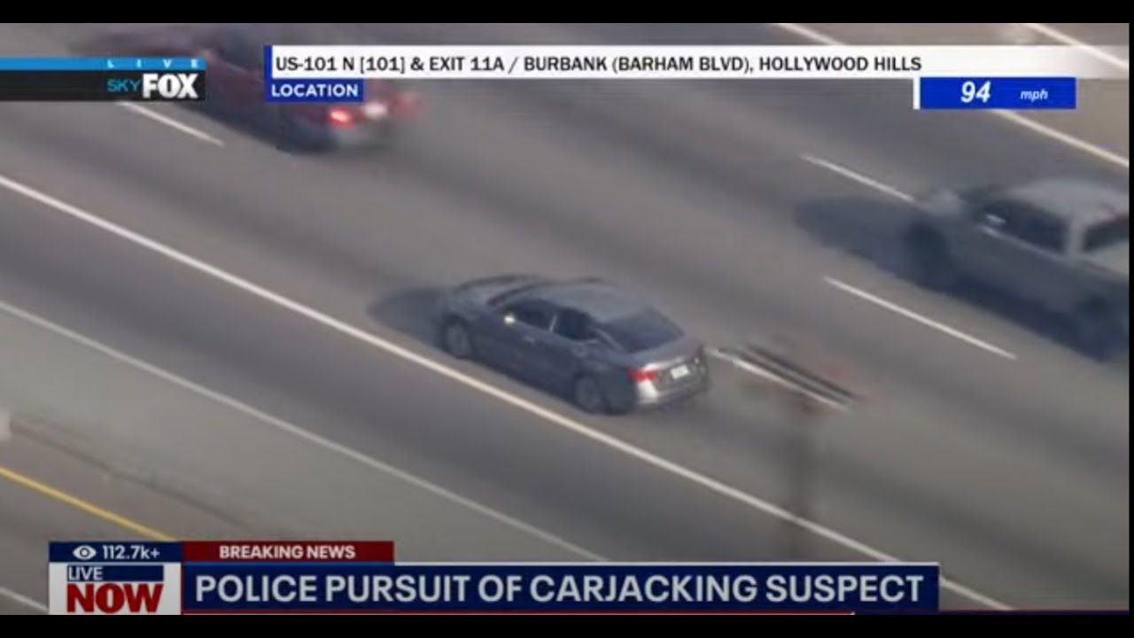 LIVE SKYFOX: Police chase of stolen Kia in Hollywood, Los Angeles
