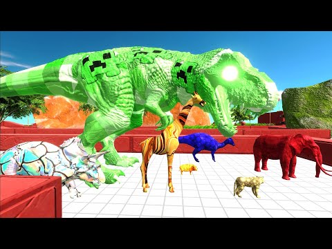 ESCAPE FROM CREEPER T REX - Animal Revolt Battle Simulator