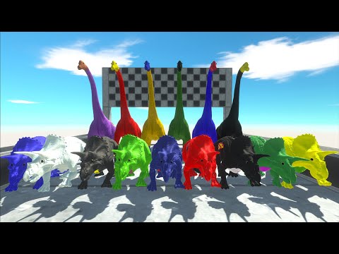 Speed Race Championship Team Triceratops vs Brachiosaurus DC - Animal Revolt Battle Simulator