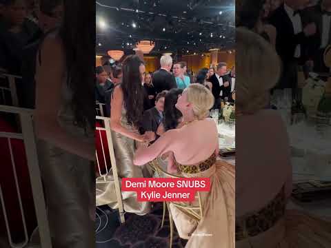 Demi Moore appears to blank Kylie Jenner at the Golden Globes as she greets a table of celebs 👀