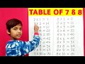 Learn Table of 7 and 8 | Table of 7 | Table of 8 | Easy method of tables | RSGauri