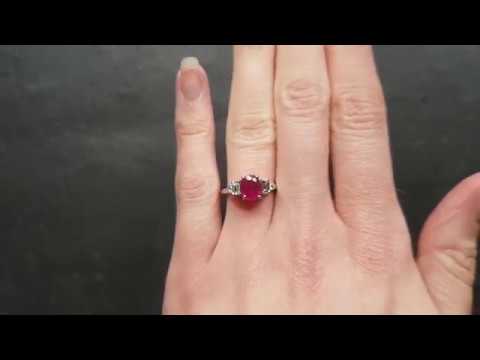 ANTIQUE EDWARDIAN DIAMOND RUBY RING PLATINUM CIRCA 1915
