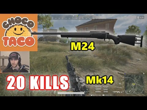 ChocoTaco - 20 KILLS - M24+Mk14 - SOLO - PUBG
