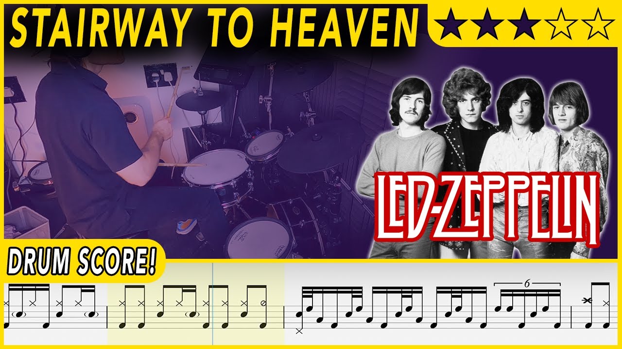 Stairway to Heaven - Led Zeppelin | DRUM SCORE Sheet Music | #408 DRUMSCRIBE
