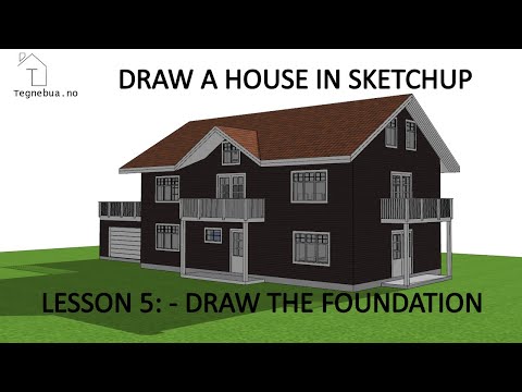 THE SKETCHUP PROCESS to draw a house - Lesson 5 -  Draw the foundation