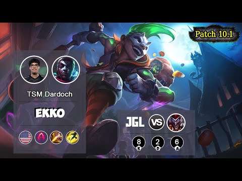 TSM Dardoch Ekko Jungle VS Shaco| LOL | S10 NA Master - Full Gameplay