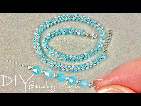 Amazing! Very EASY Beaded Necklace Tutorial for Beginners: Beads Jewelry Making