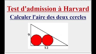 Calculer l'aire des deux cercles  - Olympiades de mathématiques 