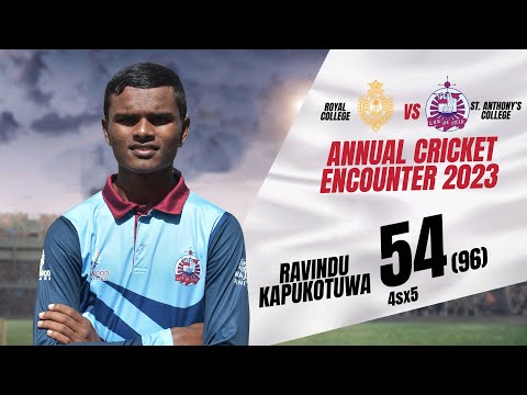 Ravindu Kapukotuwa 54 (96) vs Royal College - U19 Traditional Cricket Encounter 2023