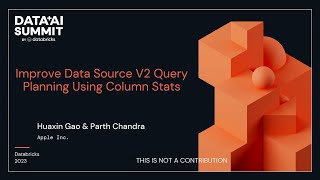 Improve Apache Spark™ DS v2 Query Planning Using Column Stats