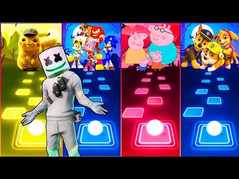 🔴Paw Patrol Team VS Pikachu VS Sonic VS Peppa Pig