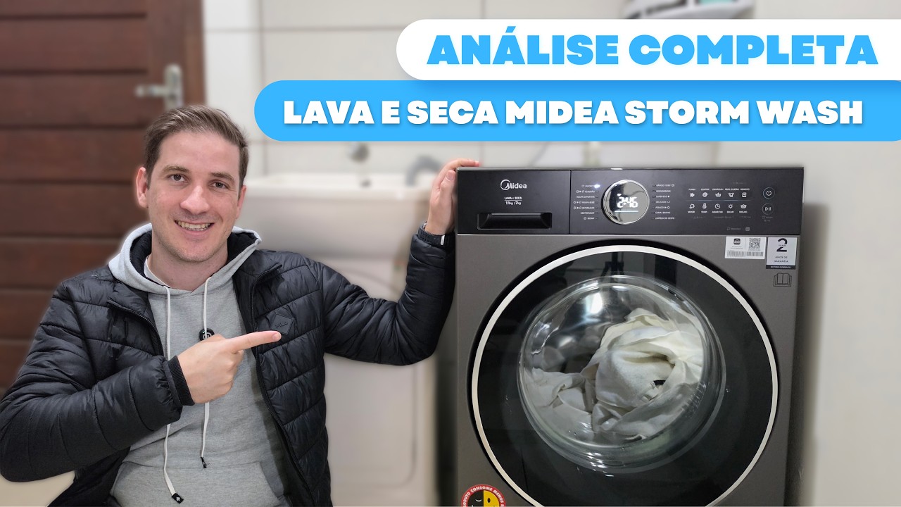 Miniatura da avaliação em vídeo de Lava e Seca Midea 13kg Titanium Slim Storm Wash Conectada