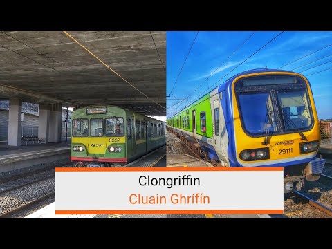 IÉ 8100 class dart train & 2x 29000 class commuter trains @ Clongriffin 17/4/2021