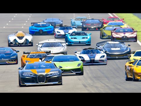 Koenigsegg Hypercars vs Lamborghini Hypercars vs Bugatti Hypercars - Drag Race 20 KM