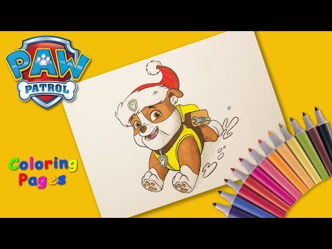 PAW PATROL Coloring Pages for kids. How to Draw Rubble. Paw Patrol Pups. Video