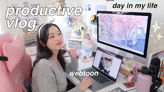 REALISTIC productive day in my life as a WEBTOON creator and YouTuber