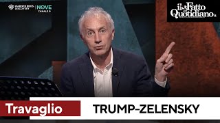 "I mercanti d'armi fanno una vita d'inferno...", cosa dice Travaglio sullo scontro Trump-Zelensky