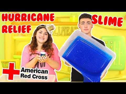 HURRICANE RELIEF SLIME | Making slime to raise money for the red cross | Slimeatory #135