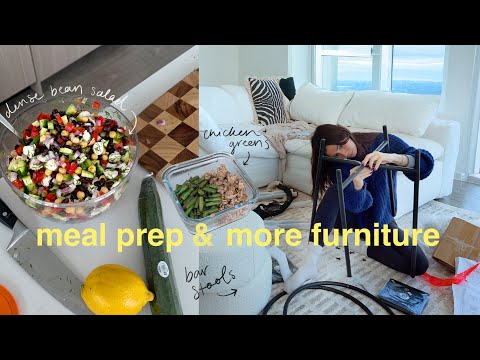 HOME VLOG: more furniture building, meal prep & MEETING THE PUPPY! 🥹