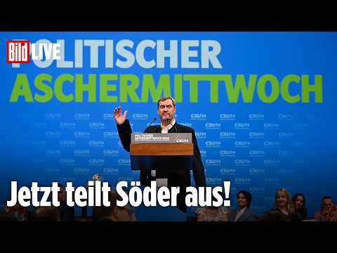 Politischer Aschermittwoch der CSU: Söder lästert über CDU-Kollegen | LIVE